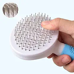 Rasqueadeira Limpa Fácil Escova Tira Pelos Pet, scova para gatos, escovas de limpeza autolimpantes para queda e cuidados removem soltos (Rosa) 22cm x 10cm