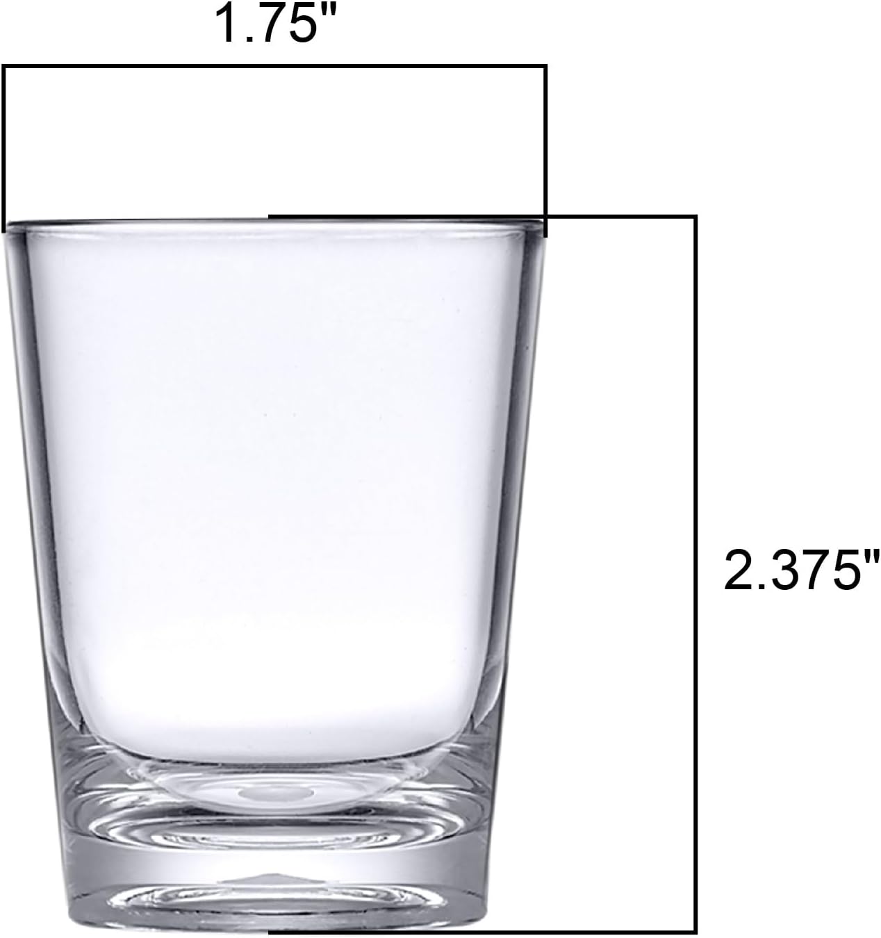 Amazing Abby - Sharon - 2-Ounce Plastic Shot Glasses (Set of 12), Clear Shot Glass Set, Reusable, BPA-Free, Shatter-Proof, Dishwasher-Safe, Perfect for Whiskey, Tequila, Vodka, Espresso, and More - Image 3