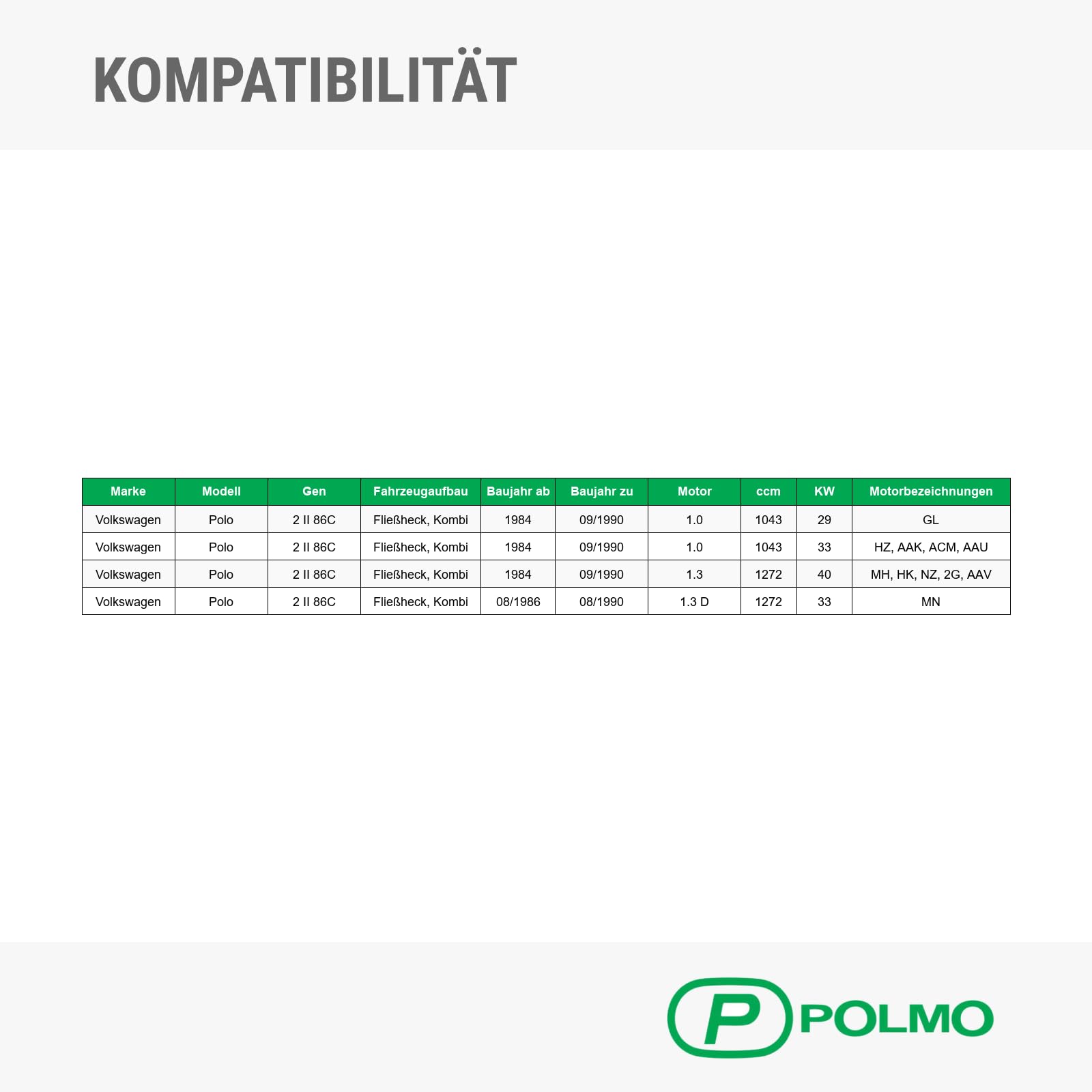 POLMOstrow Auspuff für VW Polo 2 II 86C 1984-1990 | Mitteltopf und Endtopf, Motoren: 1.0 - 1.3 - 1.3 D, Fließheck, Kombi