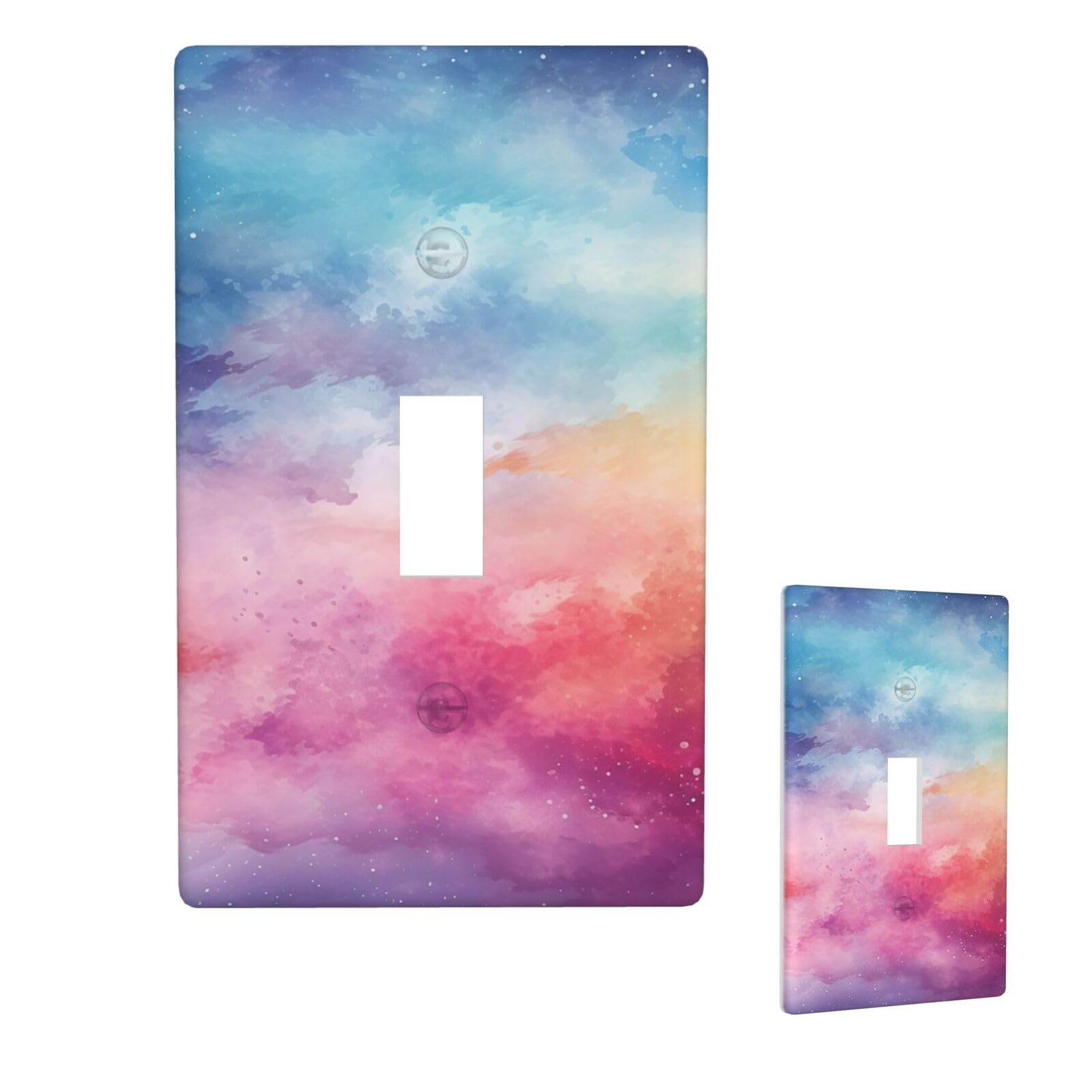 1 Gang Single Toggle Wall Plates, Unbreakable Decorative Light Switch Plate Covers Watercolor Background Electrical Switchplate Cover Faceplate For Bathroom Kitchen Decor