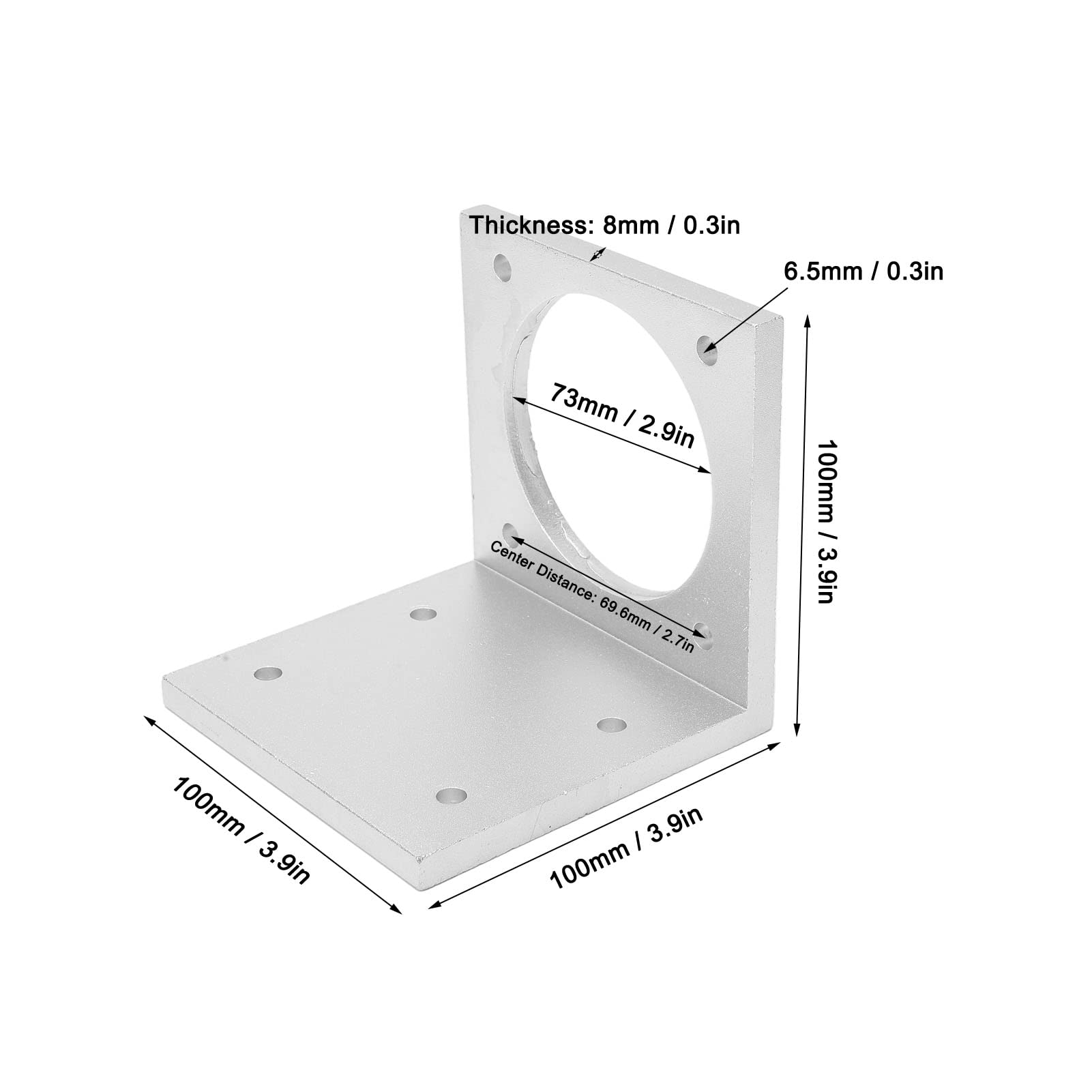 SIXRUN Porte-moteur en Alliage en Aluminium pour NEMA 34 STANT MOTER