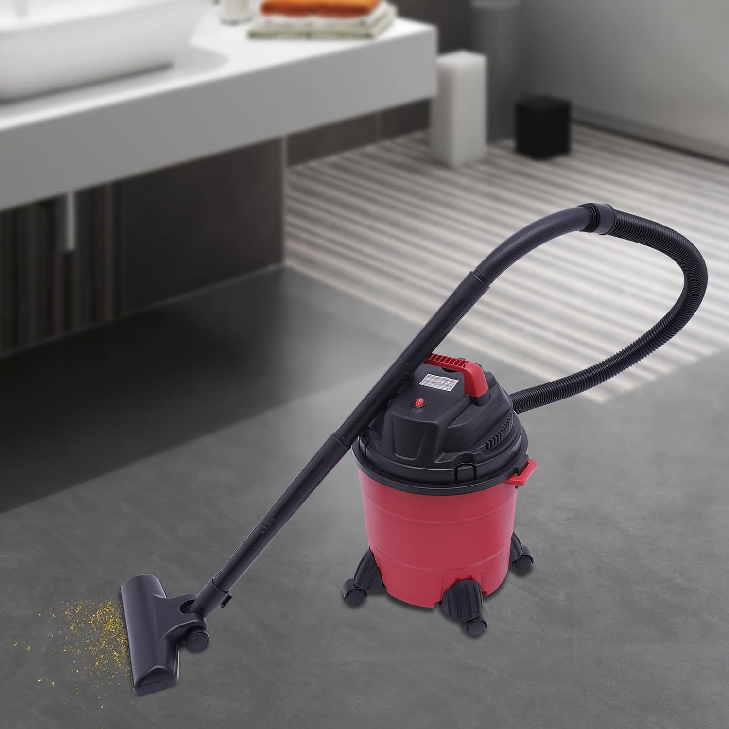 TYH Aspirapolvere per Solidi E Liquidi, Potente Aspirapolvere da Officina, Aspirapolvere per Solidi E Liquidi con Ruote Universali E Maniglia Portatile, Aspirapolvere Portatile