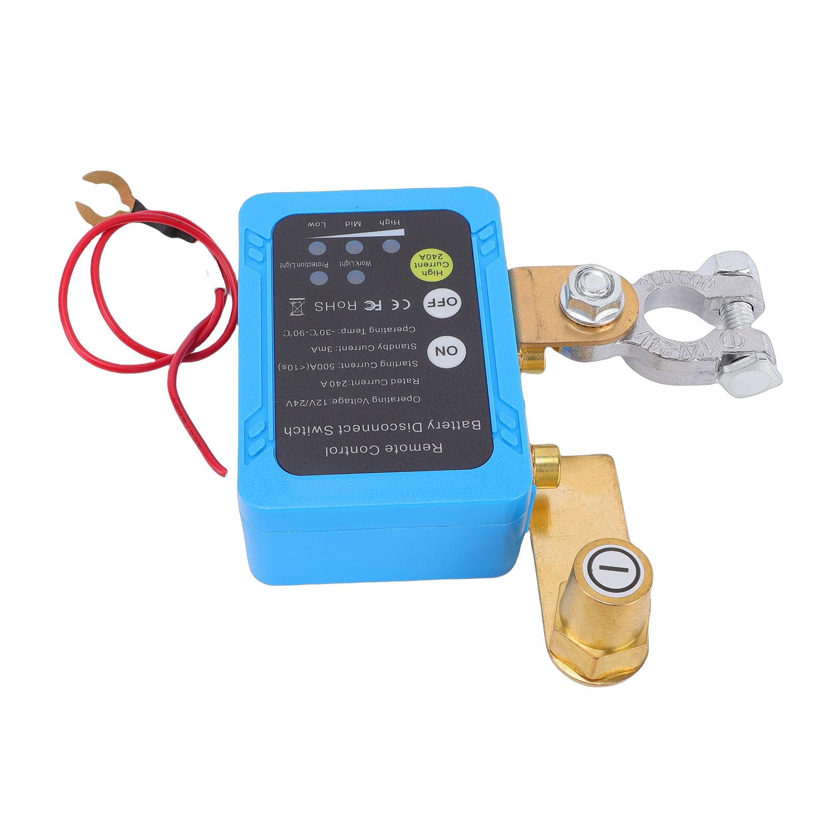 Interrupteur de Déconnexion de Batterie Intelligent Basse Tension 240 A, Interrupteur d'arrêt de Batterie à Distance Antivol avec Coupure à Distance, Idéal pour Camion, Camping-car, VTT,