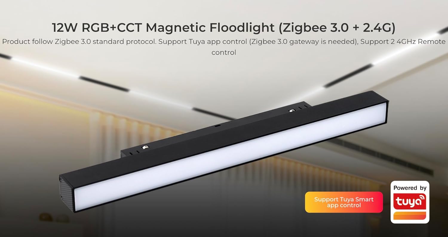 Tuya Smart app interface showing color wheel and a MiBOXER Zigbee 3.0 Gateway, illustrating app control.