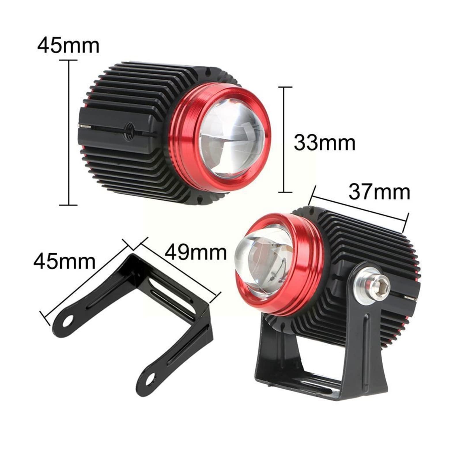 Moto Antibrouillard Lumière Couverture Protecteur 2 Pièces LED Phares Moto Double Couleur Feux Croisement LED Projecteurs Universels Auto Lumières Lampe Auxiliaire Voiture Brouillard Travail Lumière