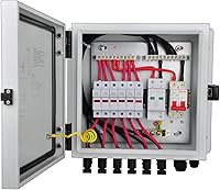 Vista 7 de Caja combinadora PV PowGrow, caja combinadora solar de metal de 4 cuerdas con fusible de corriente nominal de 15 A, dispositivo de protección contra