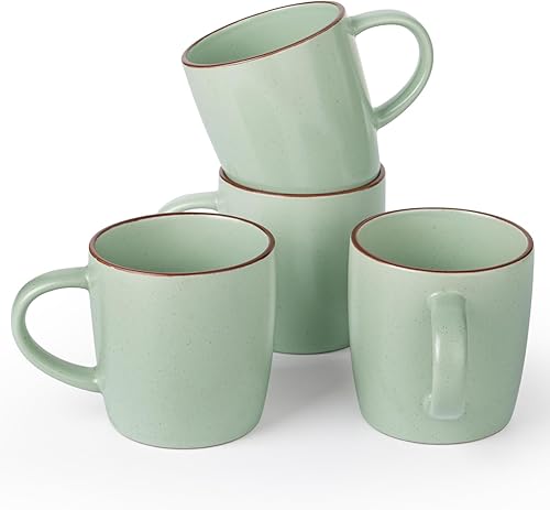 Miniatura 27 de famiware Mercury - Tazas de café de 13 onzas, juego de 4 tazas de café con asa, tazas para café con leche, té caliente, capuchino, moca, cacao,