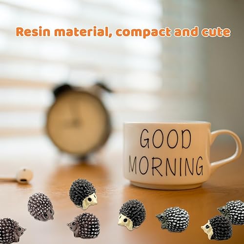 Miniatura 3 de Mini figuras de erizo, 40 figuras de resina en miniatura de erizo, accesorios de adorno de figura de erizo, modelo de animales, jardín de hadas,