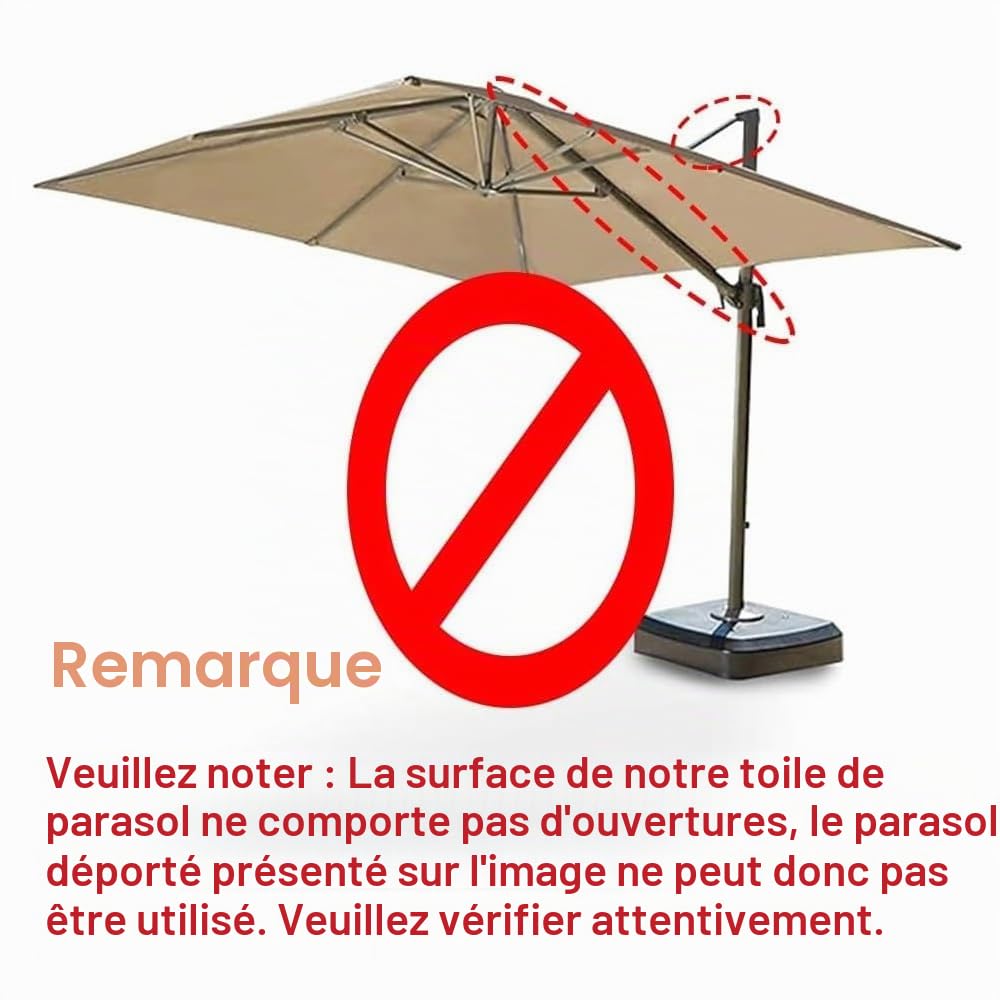 4/8 Baleines Auvent De Remplacement Pour Parasol 300×300cm 250x250cm 200x200cm, Toile De Rechange Carré Pour Cour, Housse Pour Parapluie Non Déporté(Gray,2.5x2.5m/8ftx8ft)