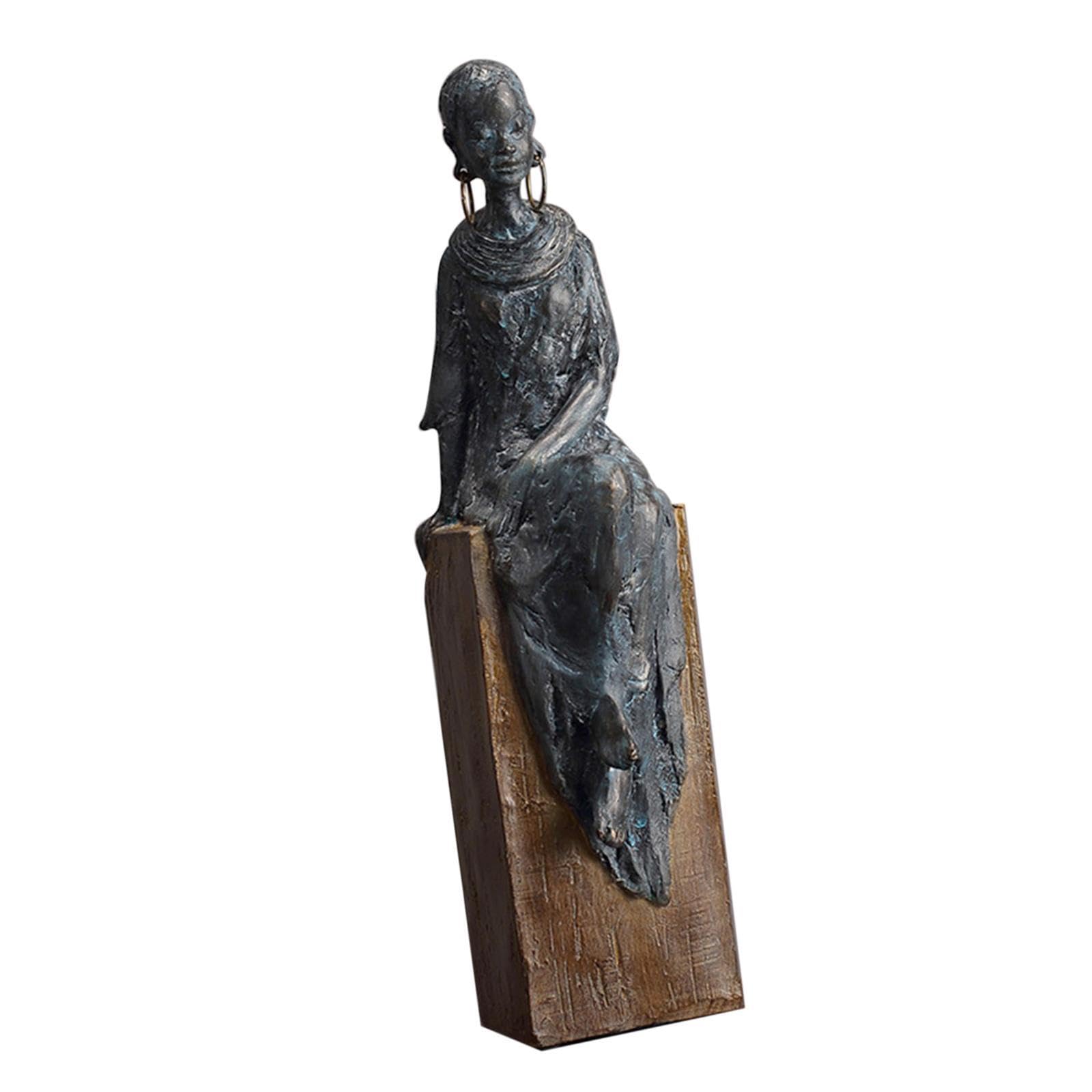 TWISAXC Living Room Art Ornament Female Form Sculpture Hand Carved Resin Craft Modern Decor Desk Figurines Desktop Sculpture
