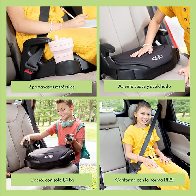 Elevador Graco Booster Basic R129 Opal Sky con reposabrazos acolchados para niños 3