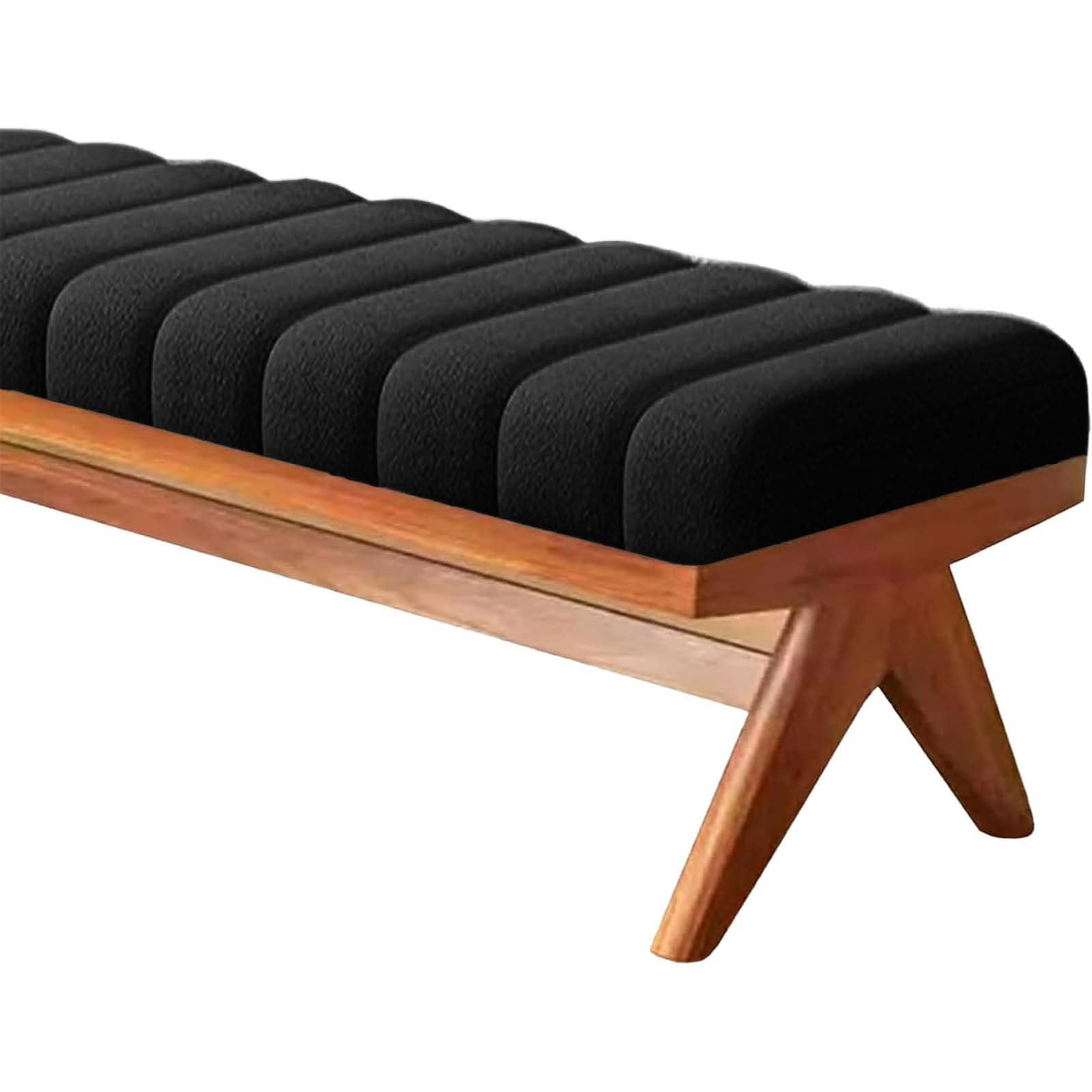 Zmywalna poduszka na ławkę na stojak na buty, prostokątna, futrzana podkładka, zdejmowana osłona, idealna na patio, balkon, do jadalni - czarna, 40 x 135 cm
