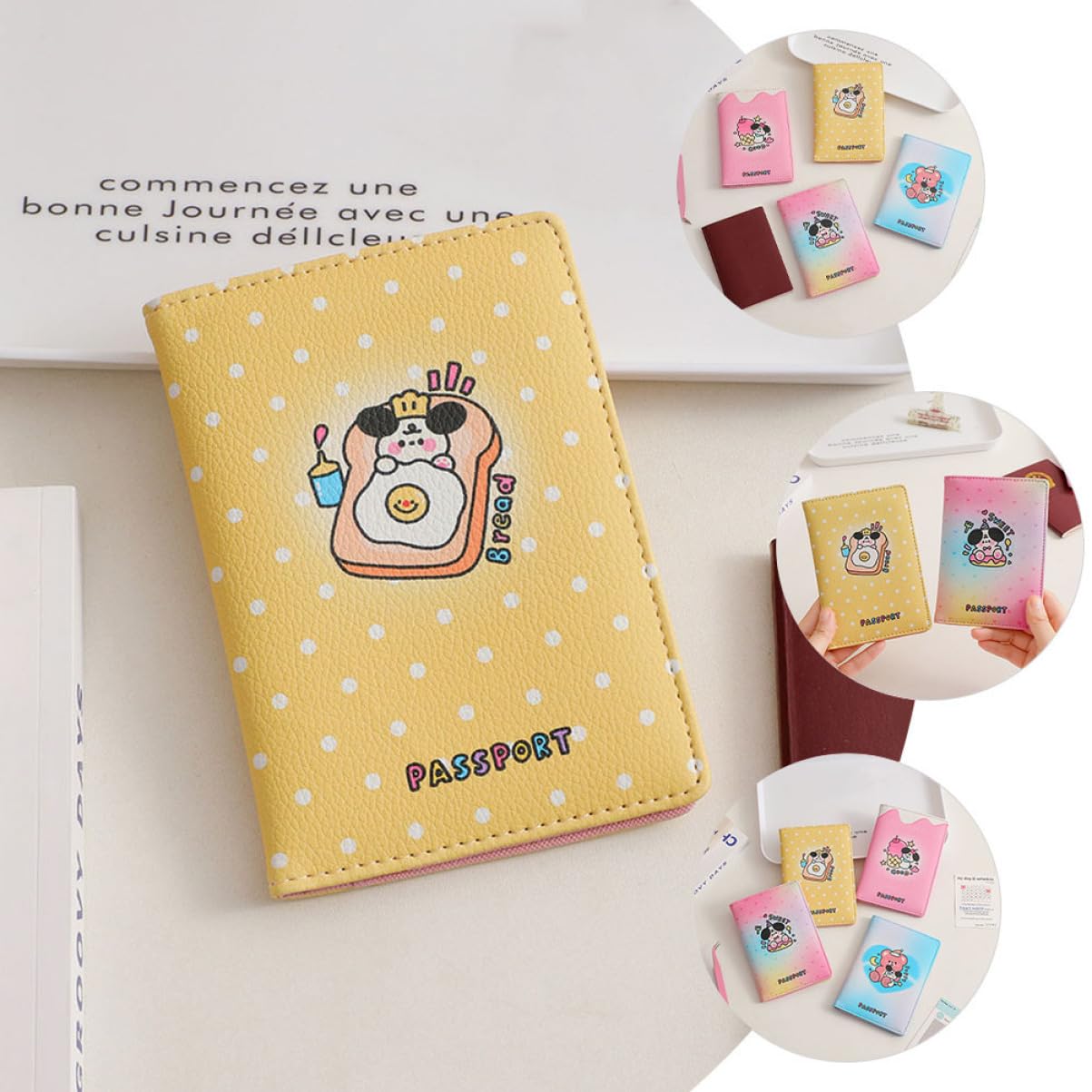 GALPADA 4pezzi Per Portatile Organizer Per Documenti Custodia Multifunzionale Per e Scuola Design Passaporti e Giallo