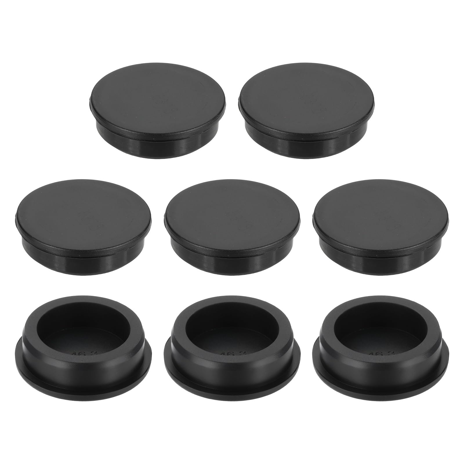 sourcing map 8Pcs Silicone Hole Plug 46.3mm, Black High Temp T Type Rubber Stoppers for 45-46mm Hole, Waterproof Button Hole End Covers for Powder Coating, Sealing Plugs, Pipe Holes