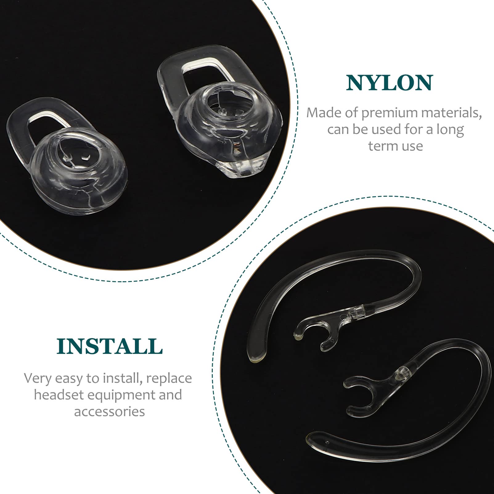 EXCEART 3 Set Ganci Per Auricolari Wireless Con Kit Ricambio Orecchie Comfort E Adattabilità Compatibili Con Headset Facili E Riutilizzabili 20 Pezzi * 3