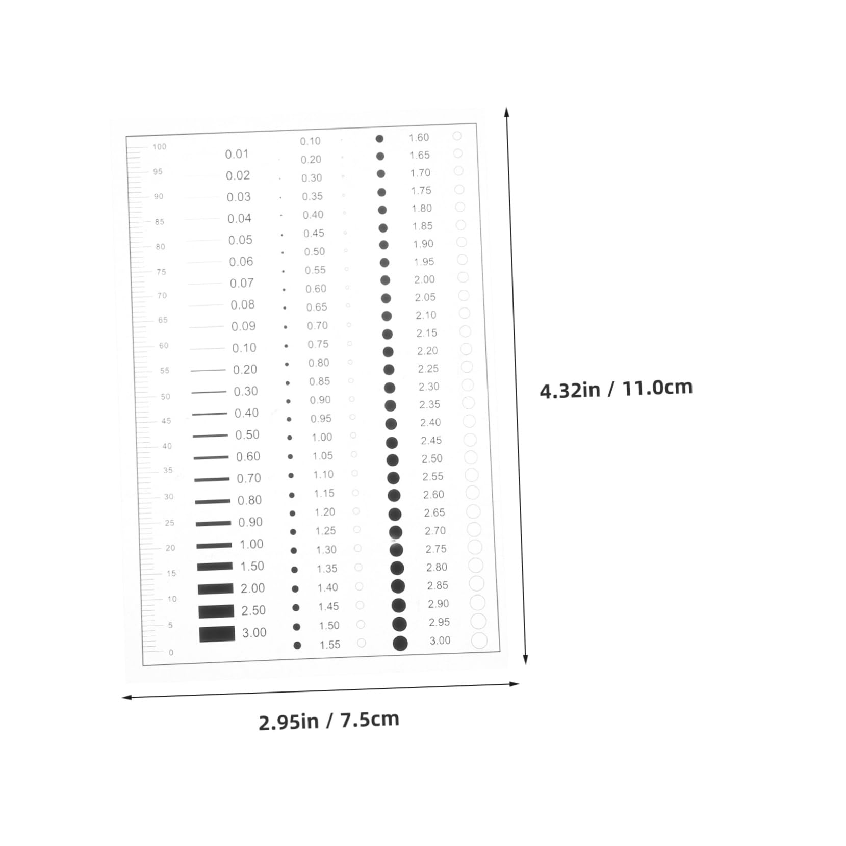 VILLFUL Ccurate Measurement Line Defect Gauge Ruler for High Precision Measurement