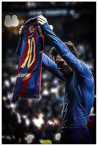 Lionel Póster Messi 24 Póster en lienzo para pared, decoración para el hogar, dormitorio, sala de estar, regalos, sin marco 12 x 18 pulgadas (11.8 x