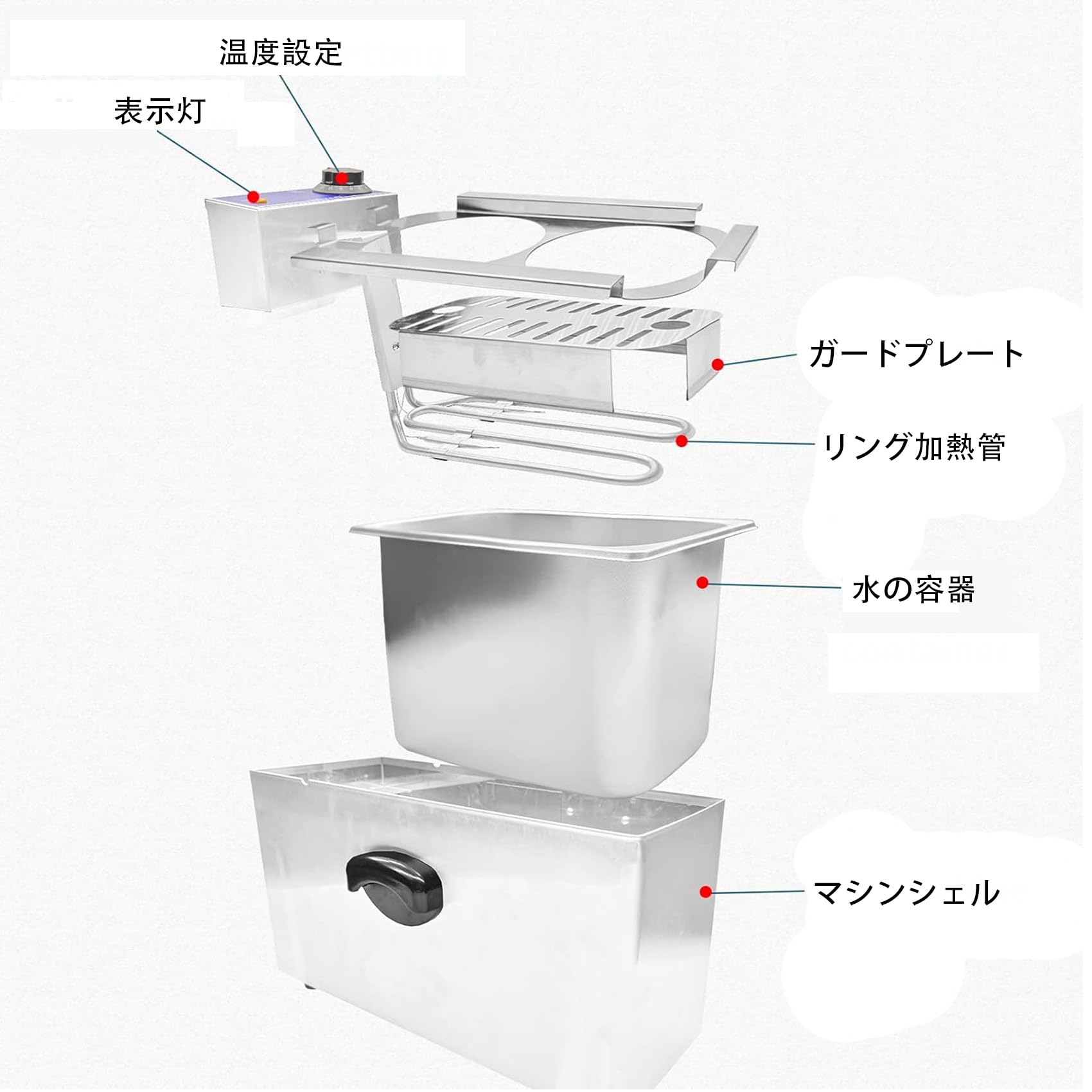 電気式麺茹で器ステンレス鋼製空焚防止0℃-200℃1100W卓上タイプテボ2個 電気式麺茹で器ステンレス鋼製空焚防止0℃-200℃1100W