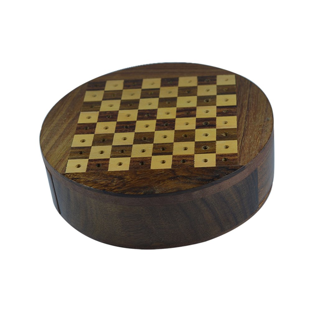 Royal Handicrafts Handcrafted Wooden Travel Chess With Pegged Top
