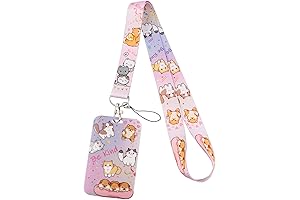 Cute Lanyards for Girls, Dog & Cat ID Badge Holder for Keys