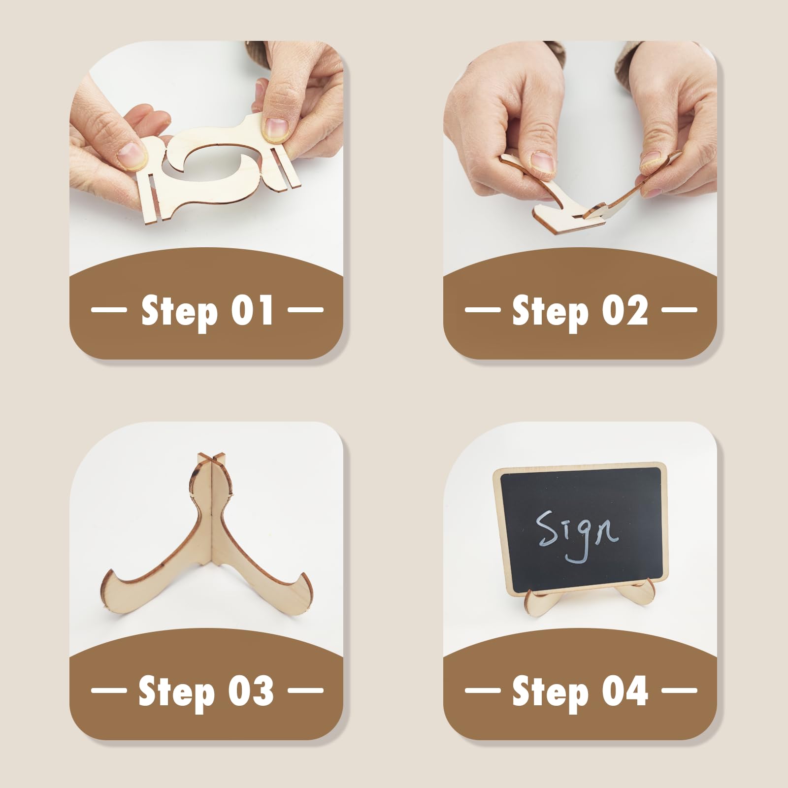 Lot De 15 Mini Tableaux Ardoise Avec Support Bois - Pour Numéros De Table, Étiquettes, Mariage - Marqueur Inclus