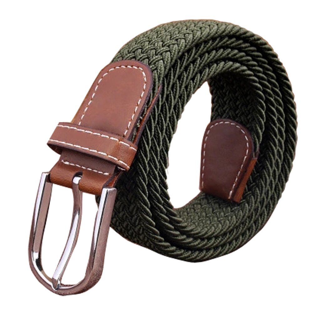SZJH Mens Belt Casual Braided Elastic Fabric Woven Stretch Elasticated Belts
