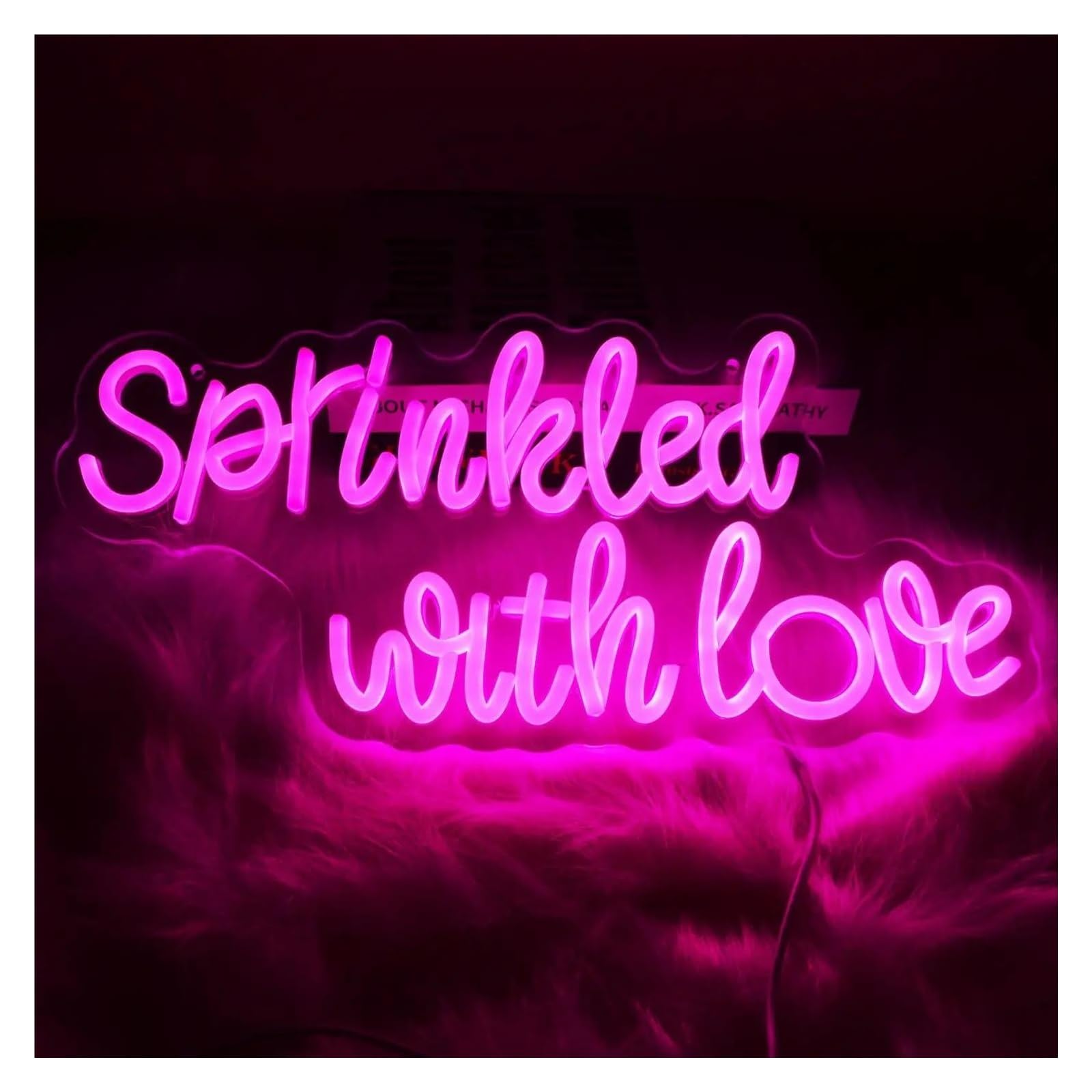 LEMST Sign Lamp Sprinkled with Love Neon, Suitable for Bedrooms, Couples Space and Cozy Decor 20x42cm