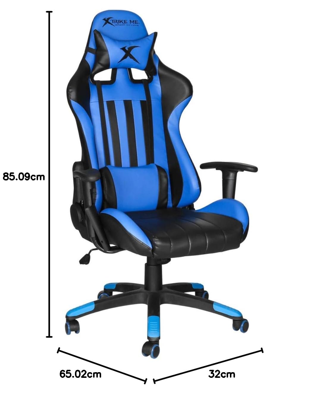 Ajustable Gaming Chair GC-905BU Maximum Load 135 kg Black and Blue