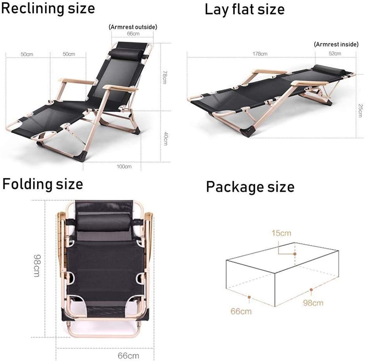 Klasyczne krzesła wypoczynkowe Leżak/leżak z grubą poduszką, regulowane szare krzesło Zero Gravity na plażę Camping Składany fotel do dużych obciążeń, leżak The New