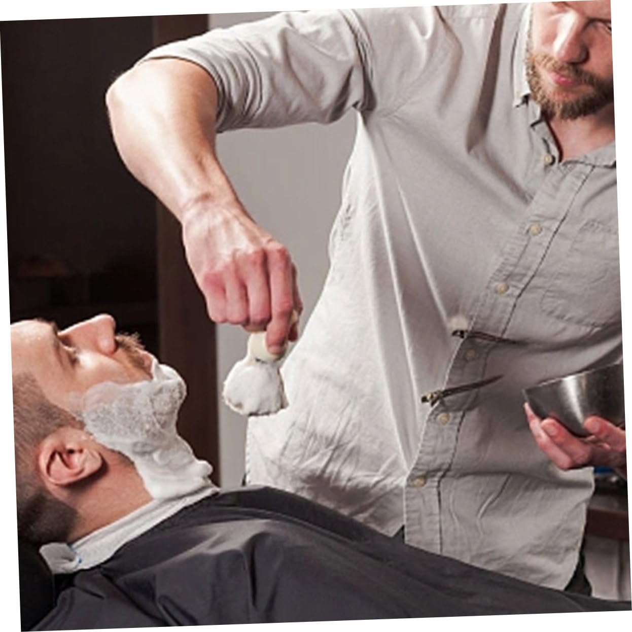 OSOLADY Men Shaving and Brush Set Barber Shaving Brush Salon for Male Beard Care