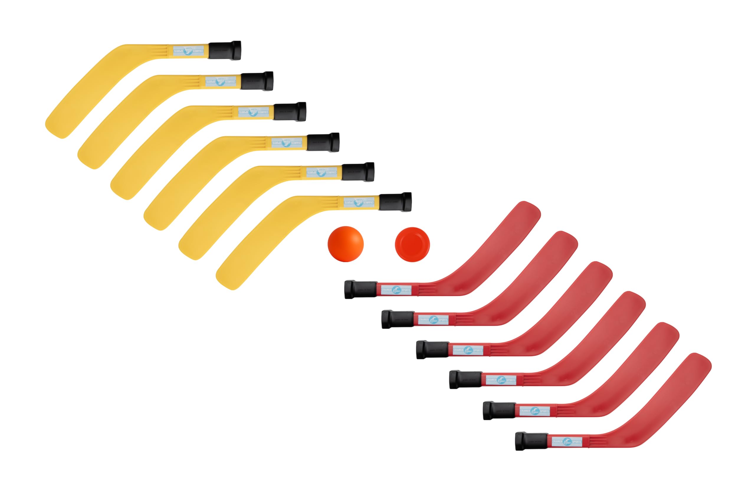 Cramer Cosom Scooter Board Plastic Hockey Set and Knee Hockey Set for Kids, Carpet Hockey, Hockey on Wheels, Physical Education Equipment, with 12