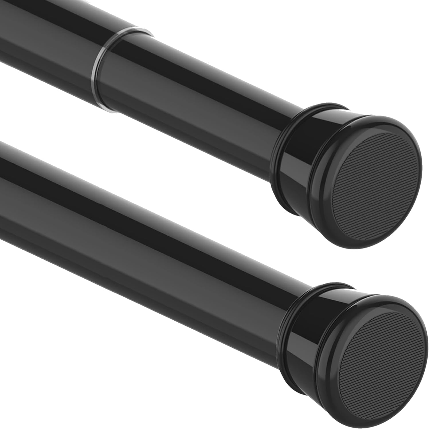 1PC Shower Curtain Pole Extendable No Drill Tension Rods for Curtains Extendable Curtain Poles Shower Curtain Railfor Bathroom, Window, Door, Wardrobe, 48-70cm/18.9-27.6Inch(Diameter:25mm) Black