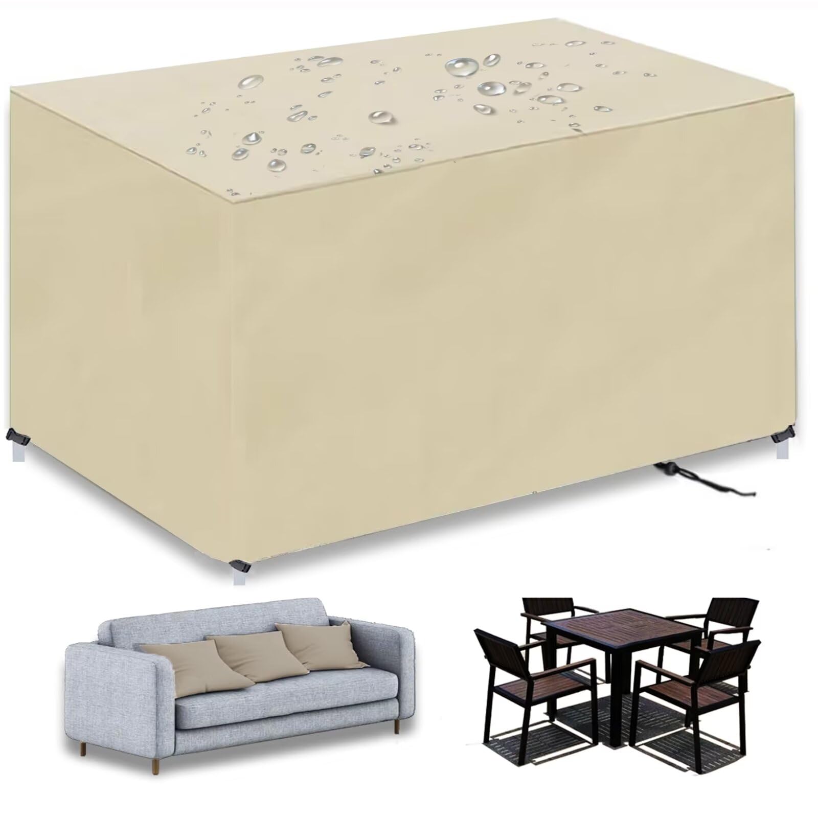 Funda Impermeable Para Mesa De Jardín 120x120x74 Cm: Tejido Oxford 420D, Protección Anti-UV Y Anti-polvo - ¡Protege Tus Muebles Todo El Año!