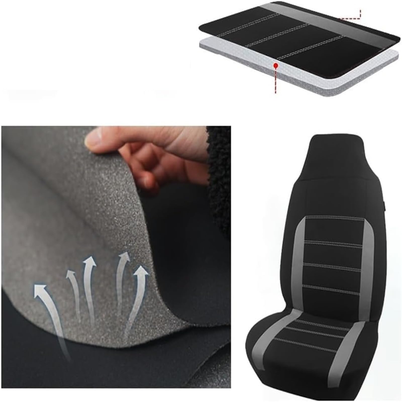 Voiture Ensembles Housses Siège pour Citroen Jumpy III 2016-2025 | Housses Siège Avant Voiture Respirantes Confortable Protection Siège Voiture Accessoire