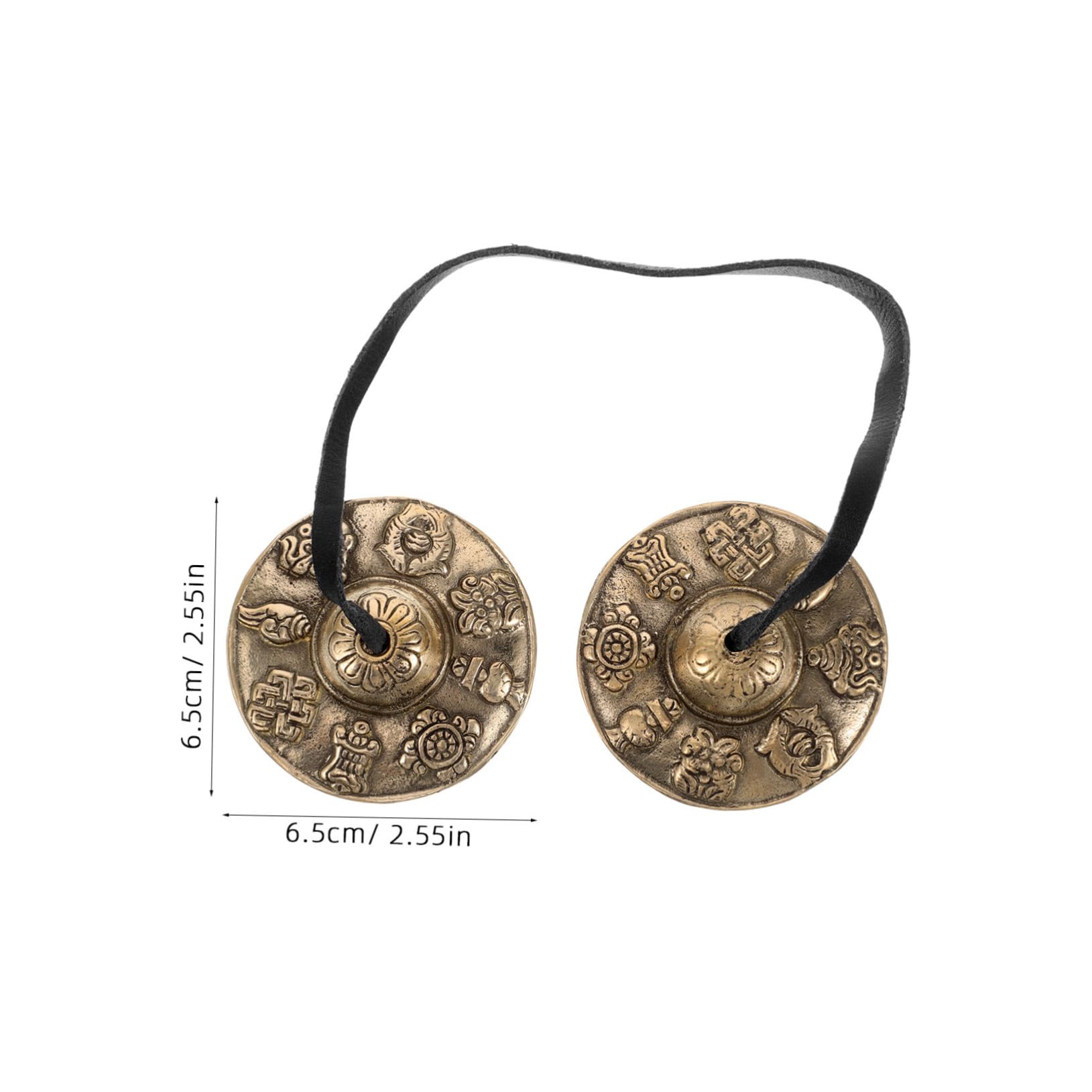 FUNOMOCYA 1 Pair Hand Cymbals Meditation Tingsha Bells Brass Chime Instrument for Yoga Design