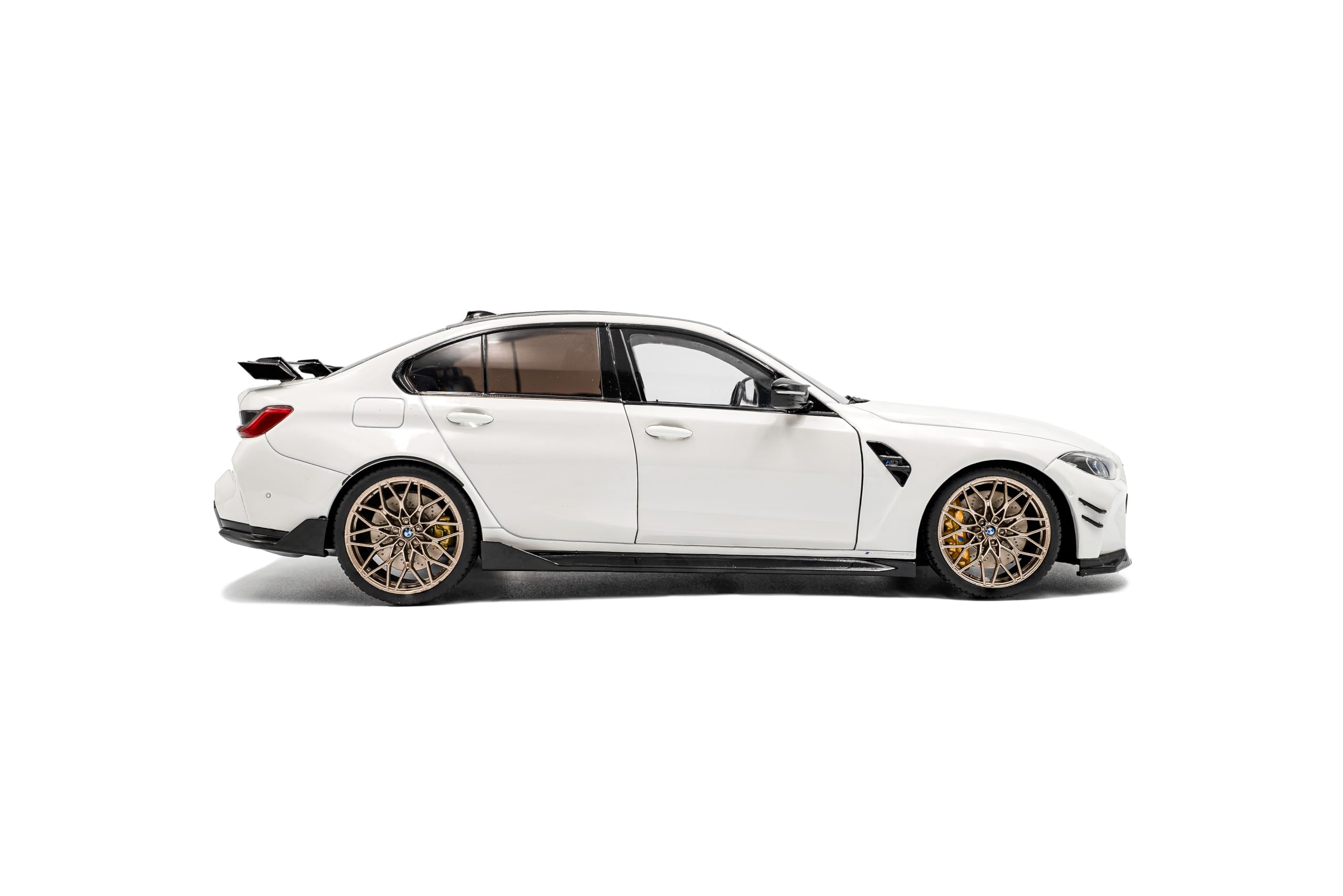 Solido BMW M3 (G80) - Berline Sport avec Double cardioïde, Accents Noirs, Jantes Bronze, détails aérodynamiques, Voiture Miniature Diecast, Blanc Alpin uni, 1:18