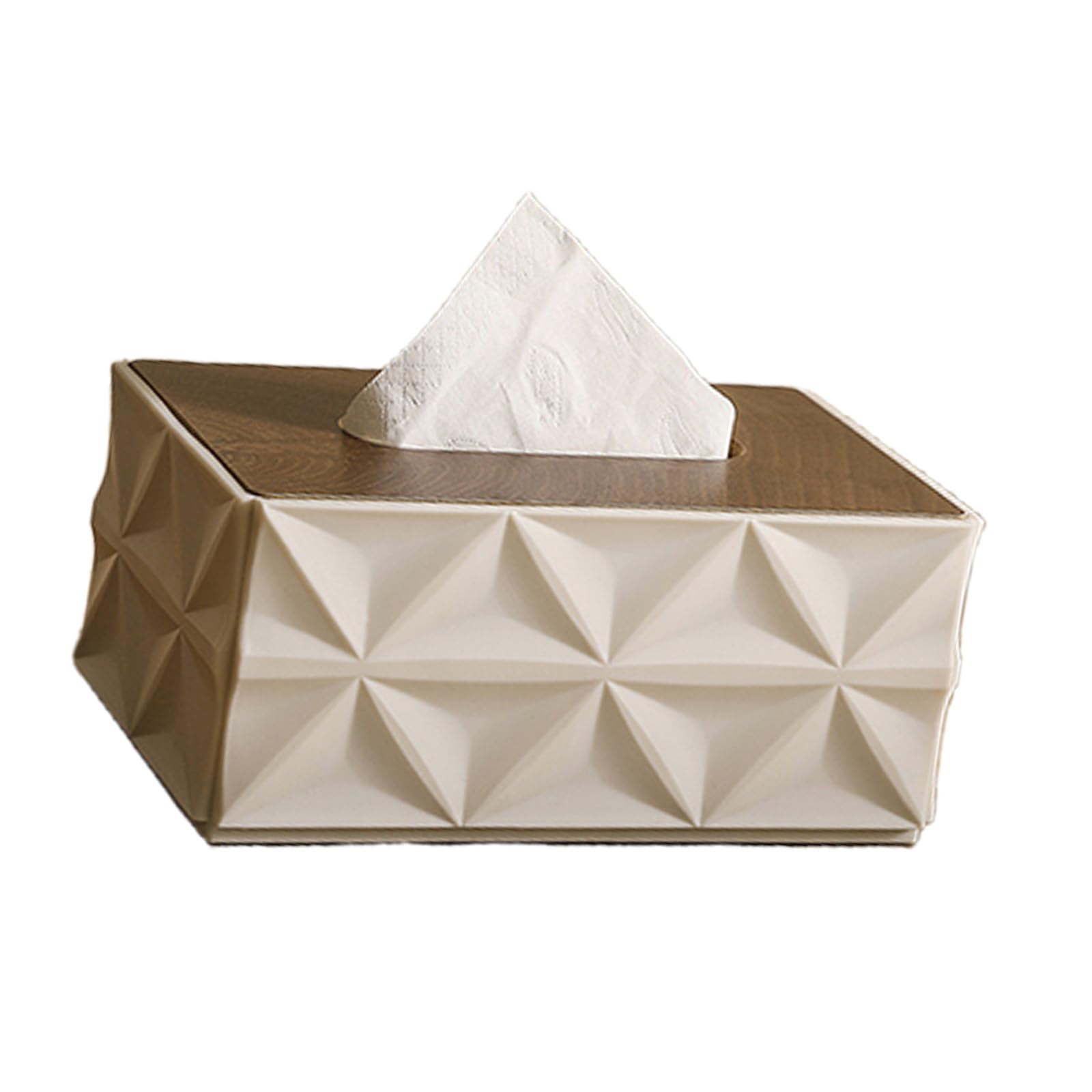 OSNIYAW Unique Wooden Topped Paper Towel Holder Tissue Dispenser with Wood Lid for Countertop Storage and Display Stylish Kitchen Storage