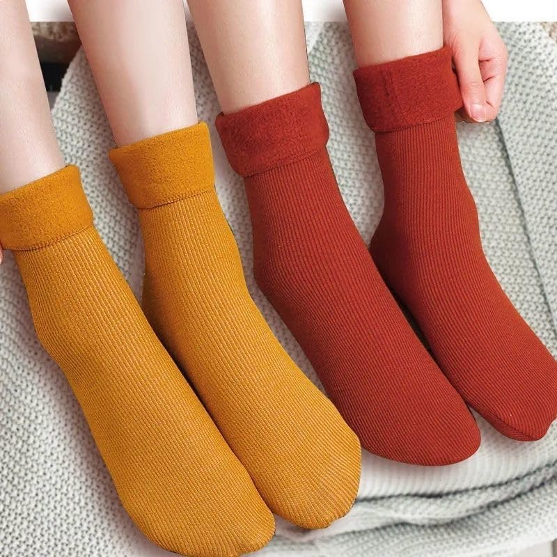 Janemore Socks, Fleece Cozy Socks, FleeceCozy - Ultra Soft Velvet Slim Thermal Socks-B 5 PCS4