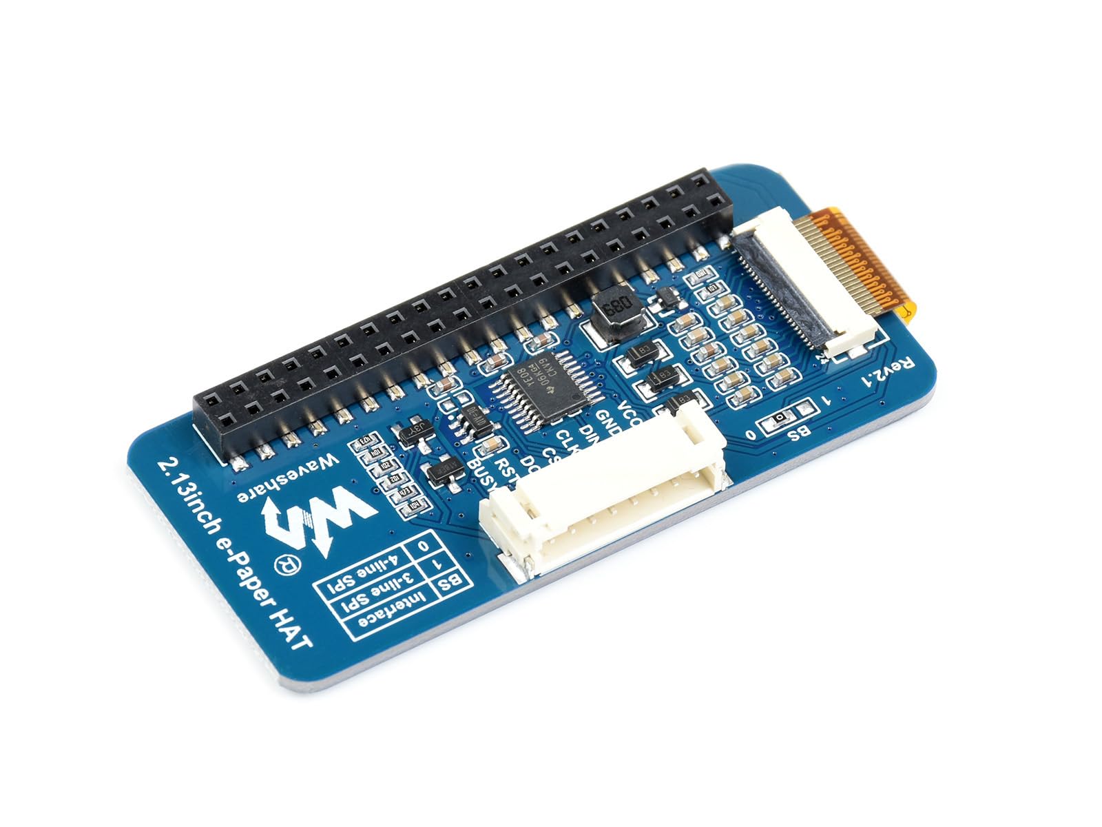 Waveshare 2.13 Inch e-Paper Display HAT 250x122 Resolution V4 E-Ink Screen Electronic Paper Module with Embedded Controller for Raspberry Pi 2B 3B 3B+ 4B Zero Zero W,SPI Interface