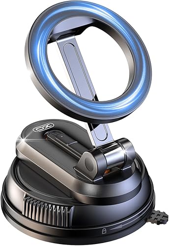 Soporte de teléfono para automóvil MagSafe, ultra magnético y fuerte succión ajustable de 360, soporte de teléfono celular magnético portátil para