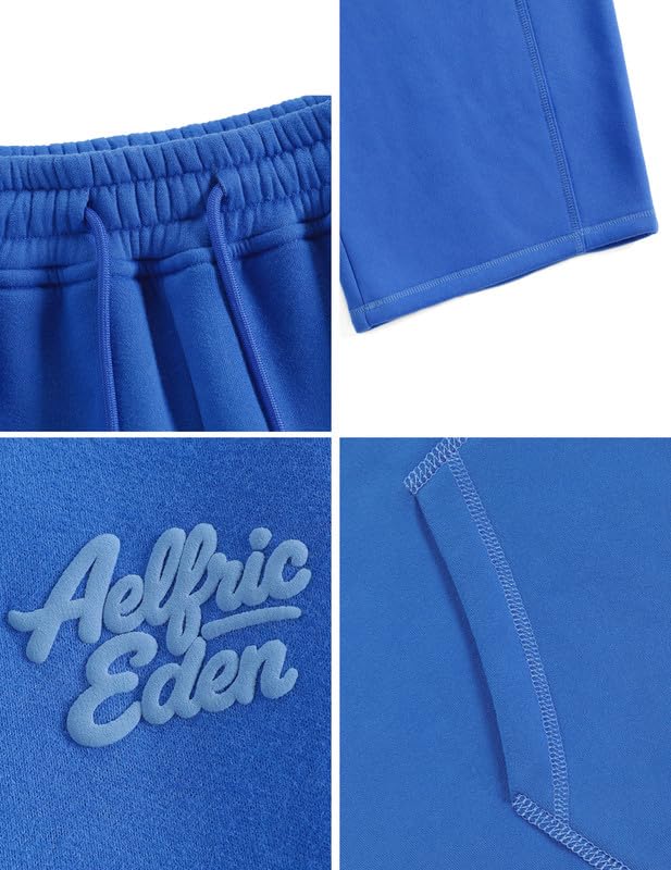 Aelfric Eden Baggy Tuta da jogging da uomo, oversize, tuta basic da donna, unisex, con cappuccio, set Y2K, per il tempo libero, sport, con gamba larga, tuta da jogging