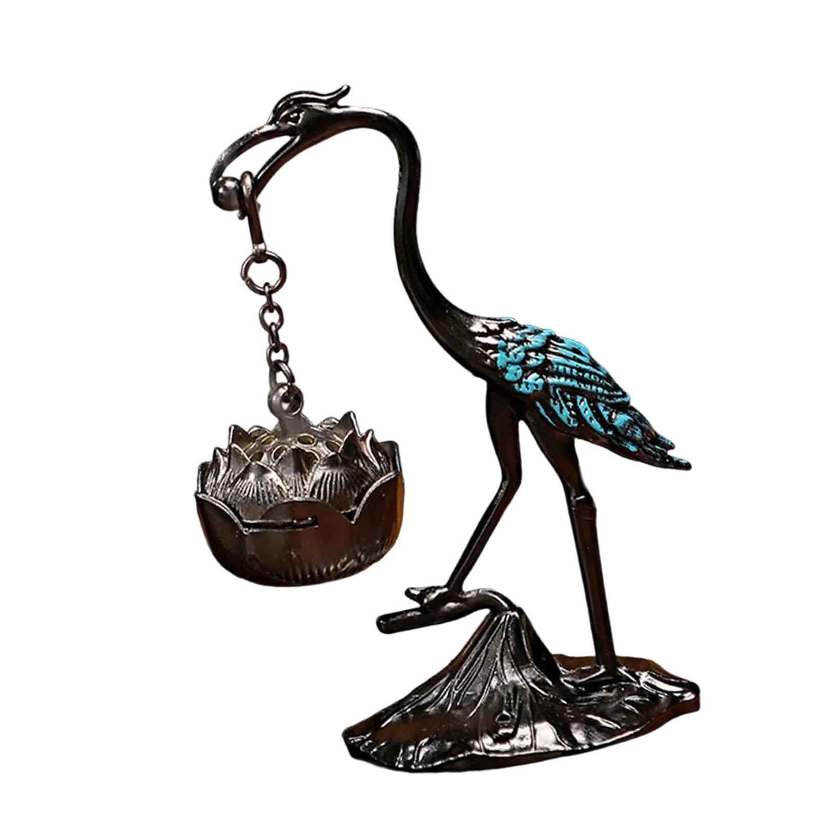 carotoe Antique Bronze Cranes Figurine Hanging Incenses Burners for Enhancing Ambiances At Living Room and Studios Antique Incenses Holder