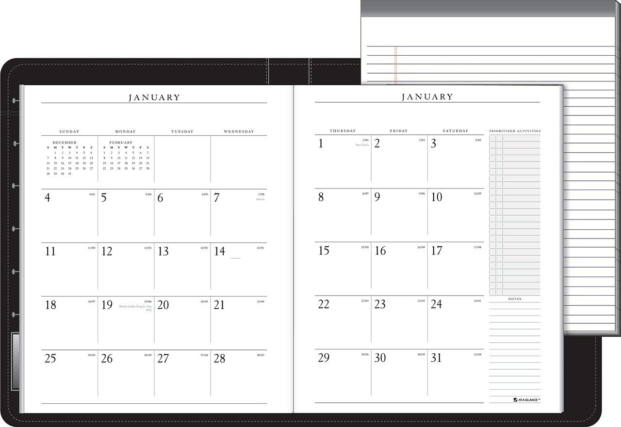 AT-A-GLANCE 7029005 Executive Monthly Padfolio, 9 x 11, White, 2016-2017