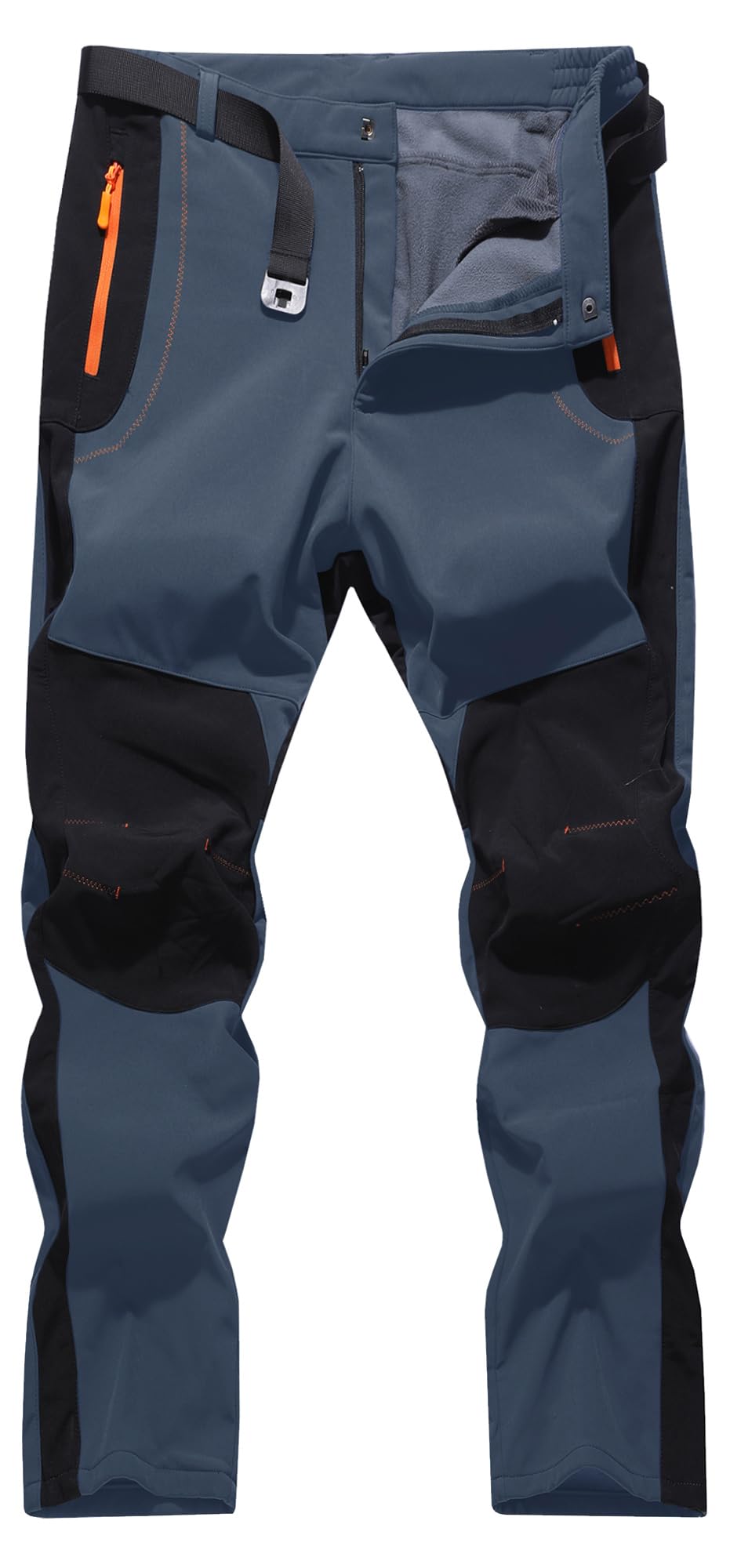 LINLANG EN Women's Snow Ski Pants Fleece Lined Winter Outdoor Waterproof Insulated Warm Softshell Hiking Cargo Pants Grey S