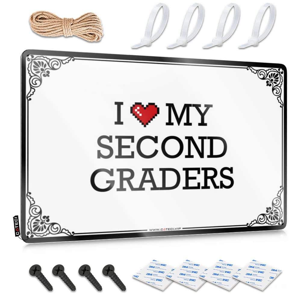 I Love My Second Graders Spring Bedroom Hanging | Cottage Farmhouse Signs Ideas Vintage Metal Wall Decor(20X30CM)