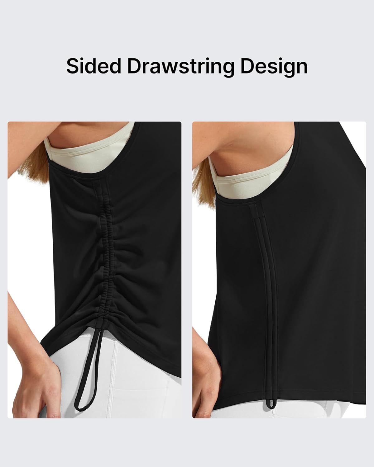 G4Free Racerback Women Workout Tank Tops Ruch Side High Neck Muscle Tops for Gym Athletic Yoga - Image 5