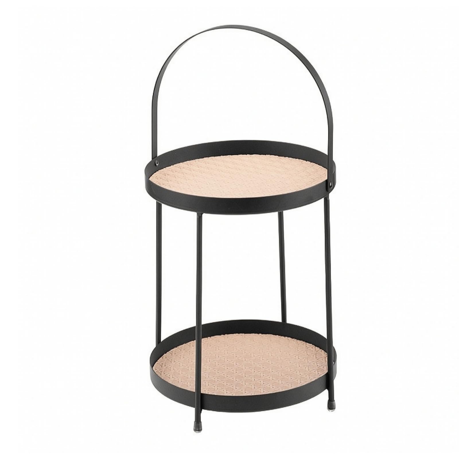 Organizador Mesa con Banjas Compacto Rack Metal con Asa Estable Organizador Cosmético Escritorio para Tocador, Beige