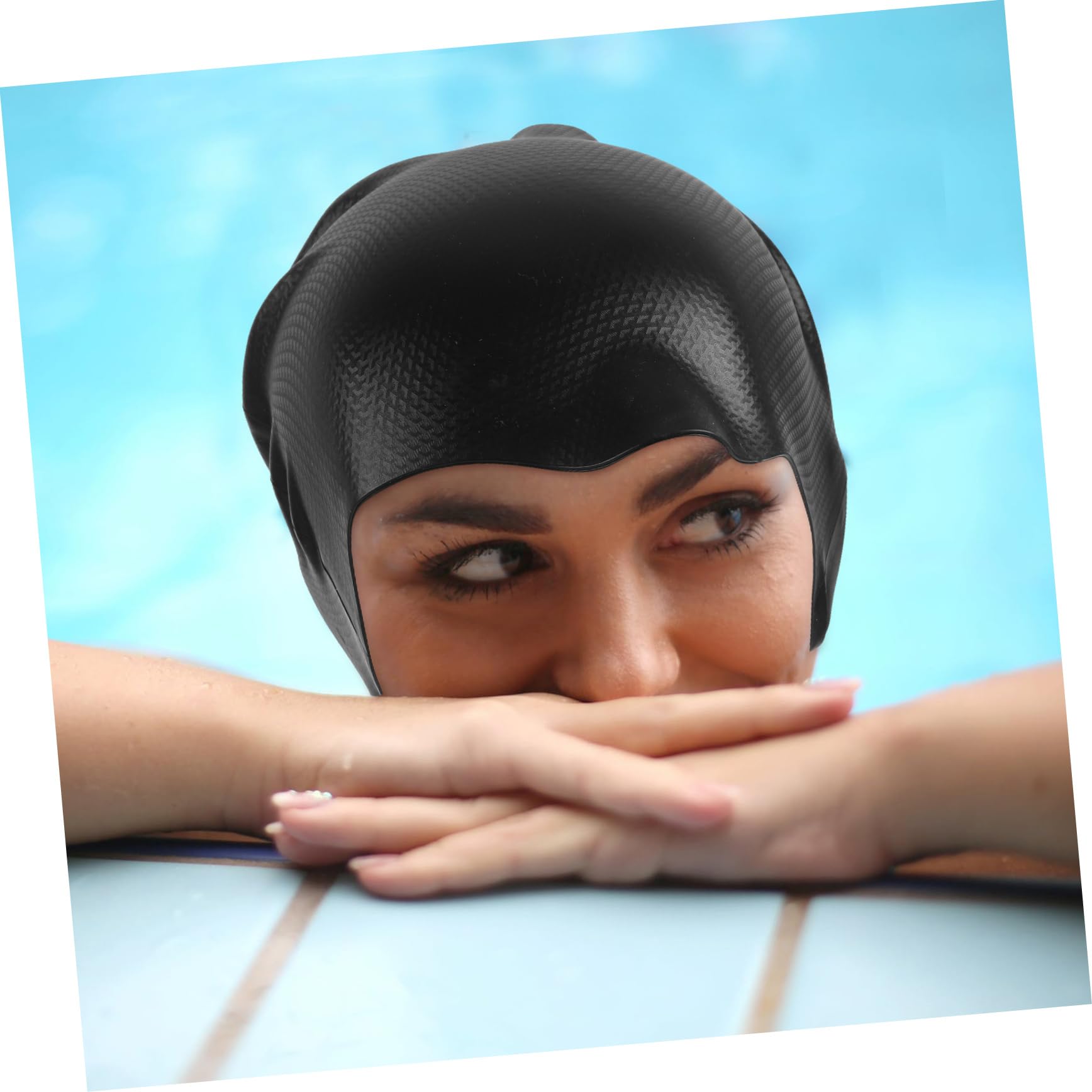 VANZACK 4stücke Silicone Swim Cap Für Damen Flexible Und wasserdichte Bademütze Mit Haar Und Ohrenschutz Für Lange Und Kurze Wiederverwendbar Mit Praktischem Design Für Komfortables