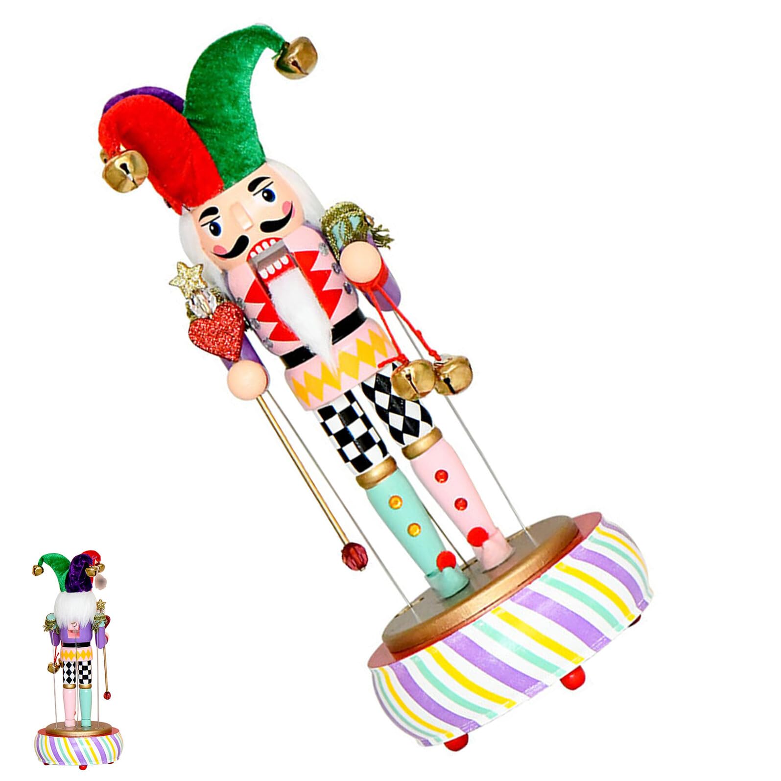 Weihnachts Nussknacker Spieluhr Kompakte Tischdekoration mit Clown Design Handgefertigte Musikalische Nussknacker Figur für Festliche Weihnachtsstimmung