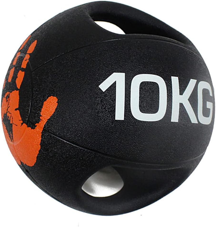 Professional 3KG-10KG Double Handle Grip Medicine Ball - for Weights Training MMA Boxing Exercise Fitness (J 10KG)